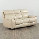 [Extra ₹3000 OFF] Home Centre Helsinki Three Seater Recliner with Double Electric - Off White, Leather, PVC and Pine Wood...