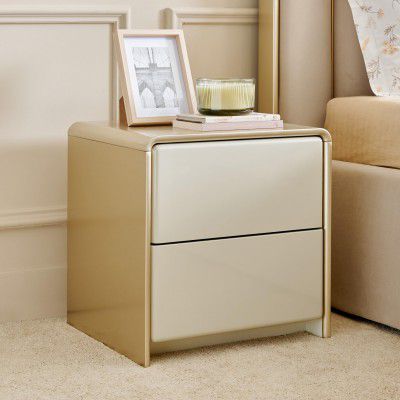 Home Centre Home Shores Bedside Table with Drawers - Greige