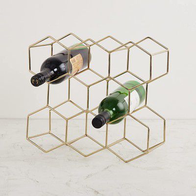 Home Centre Honeybee Gold Plated Wine Rack