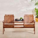 Home Centre Jack and Jill Mango Wood 2-Seater Garden Chair - Brown...