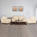 Home Centre Kassel Beige Textured Fabric Upholstered 3+1+1 Seater Sofa Set...