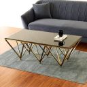 Home Centre Laval Gold Solid Glass Top Center Table...