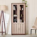 Home Centre Leon 5-Tier 2-Door Book Cabinet - Brown...