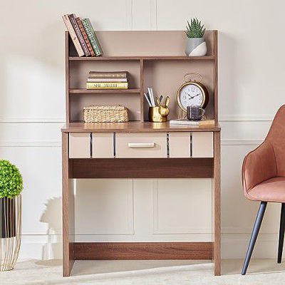 Home Centre Leon Portable Study Desk with Drawer- Brown