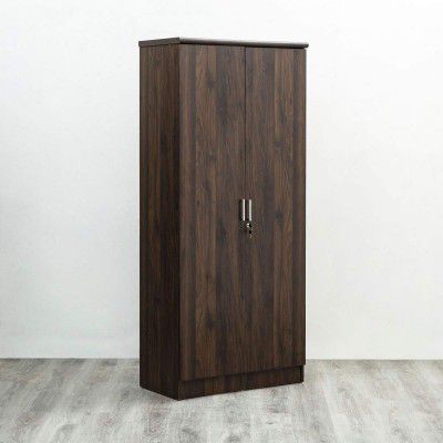 Home Centre Lewis Brown Engineered Wood Double Door Wardrobe - 42.5 cm x 80 cm x 183 cm