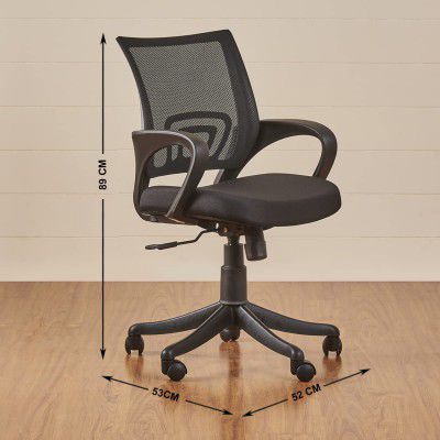 Home Centre Lewis Nxt Black Polypropylene Mesh Office Chair, 20 * 20 * 35", (Lewis-NXT-MESH-Chair)