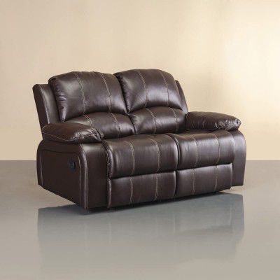 Home Centre Madrid Nxt Dark Brown Faux Leather Two Seater Recliner