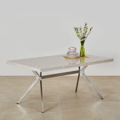 Home Centre Mandalay Beige Engineered Wood 6-Seater Dining Table