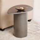 Home Centre Marquina Faux Marble Top End Table - Grey...