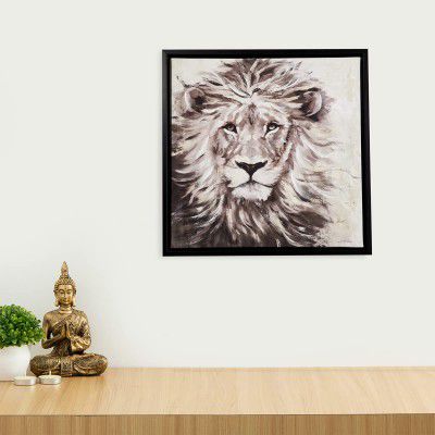 Home Centre Mezzuna Lion Picture Frame, White, Standard
