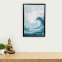 Home Centre Mezzuna Wave Painting - 40 x 60 cm, Teal, Standard...