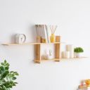 Home Centre Midori Bamboo 2-Tier Wall Shelf | 2-Tier Wall Shelf | Brown | 1 Year Warranty...