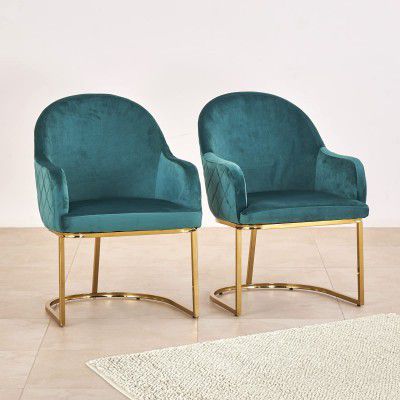 Home Centre Monarch Set of 2 Velvet Dining Chairs 