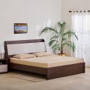 Home Centre My Bed Tulip King Bed with Headboard Storage - Brown and White...