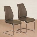 Home Centre Napster Ergonomic Set of 2 Faux Leather Dining Chairs - Brown...