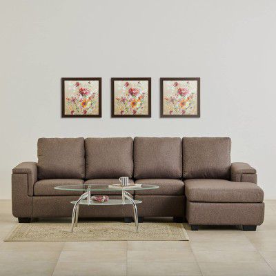 Home Centre Signature NXT Arden Fabric 2+1+1 Seater Sectional Sofa Set - Brown