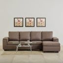 Home Centre Signature NXT Arden Fabric 2+1+1 Seater Sectional Sofa Set - Brown...