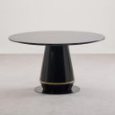 Home Centre Oyster Faux Marble Top 6-Seater Dining Table - Black...