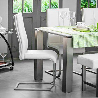 Home Centre Parlin Set of 2 Faux Leather Dining Chairs - White
