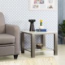 Home Centre Parlin Tempered Glass Top End Table - White...