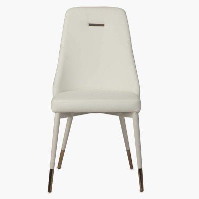 Home Centre Phoenix Leatherette Contemporary Dining Chair- Set of 2 (Beige) (PHOENIX-SET-OF2-NEW)