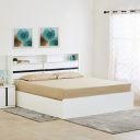 Home Centre Polaris Halo King Bed with Hydraulic Storage - White...