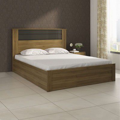 Home Centre | Quadro Cosco King Size Bed with Hydraulic Storage | Engineered Wood | Brown | 1 Year Warranty