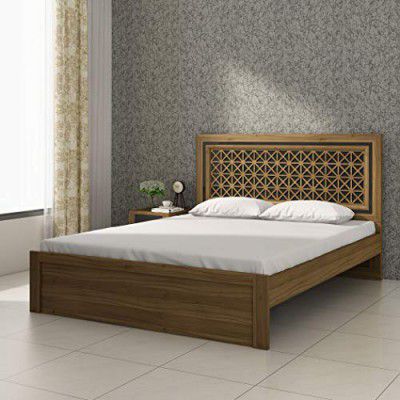Home Centre Quadro Craft Queen Bed - Brown