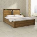 Home Centre Quadro Flex Queen Size Bed with Hydraulic Storage (Engineered Wood,Brown)...