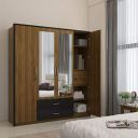 Home Centre Quadro Four Door Wardrobe - Walnut...