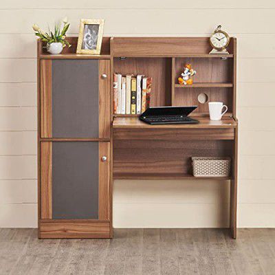 Home Centre Quadro Nxt Study Engineered Wood Desk with Flap - Walnut Finish