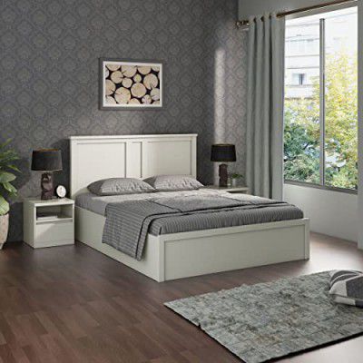 Home Centre Reynan Aster White Engineered Wood Queen Bed with Box Storage - 160 x 206cm