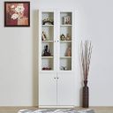 [EXtra ₹10899 OFF] Home Centre Reynan White Solid Engineered Wood Two-Door Book Case with 5 Shelves...