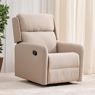 [Extra Rs.4649 OFF] Home Centre | Rico 1-Seater Fabric Recliner | Recliner for Living Room | Solid Wood | Beige | 2 Year Warranty