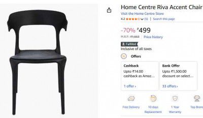 Home Centre Riva Accent Chair - Black
