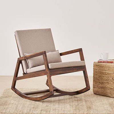 Home Centre Ryker Beige Sheesham Wood Rocking Chair