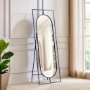Home Centre | Saga Metal Standing Mirror | Full Length Dresser Mirror | Black | 1 Year Warranty...
