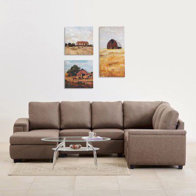 Home Centre Signature Brown Textured 4-Seater Left Corner Sofa - 282cm
