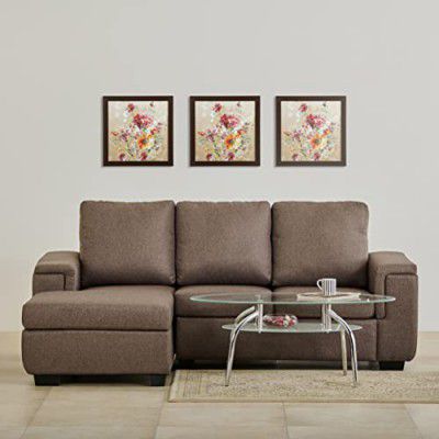 Home Centre Signature NXT Fabric 3-Seater Chaise Sofa - Brown