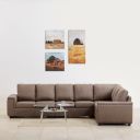 Home Centre Signature Nxt Arden Brown Textured Fabric 5-Seater Right Corner Lounger Sofa - 338cm...