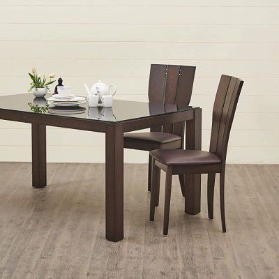 Home Centre Spectra Brown Solid Beech Wood Set of 2 Dining Chair