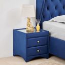 Home Centre Stellar Max Fabric Bed Side Table with Drawers - Blue...