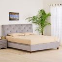 Home Centre Stellar Ora Fabric Queen Bed with Hydraulic Storage - Grey...