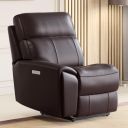 Home Centre Stockholm Half Leather 1-Seater Left Arm Electric Recliner - Brown...