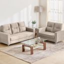 [Extra ₹15250 OFF] Home Centre | Sylvester Plus Fabric 3+2 Seater Sofa Set | Sofa for Living Room | Solid Wood | Beige | 1 Year Warranty...