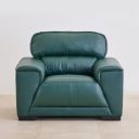 Home Centre Valencia Half Leather 1-Seater Sofa - Green...