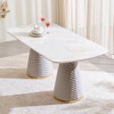 Home Centre | Vegas Faux Marble Top 6-Seater Dining Table | Dining Set for Home | Engineered Wood | White | 1 Year Warranty...