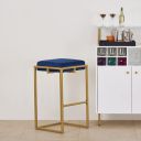 Home Centre Velvetica Blue Solid Fabric Bar Stool...