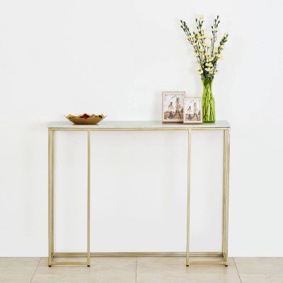 Home Centre Velvetica Multicolour Geometric Marble Top Console Table