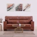 Home Centre Walter Leather 3-Seater Sofa - Brown...